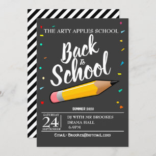 Zurück zur Schule Party laden Einladung