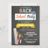 Zurück zur Schule Party Lehrer Chalkboard Spaß ein Einladung (Vorderseite)