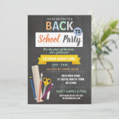 Zurück zur Schule Party Lehrer Chalkboard Spaß ein Einladung (Stehend Vorderseite)