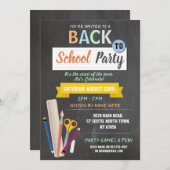 Zurück zur Schule Party Lehrer Chalkboard Spaß ein Einladung (Vorne/Hinten)