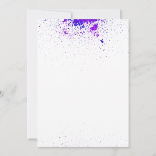 Zurück zur Schule Party Paint Spritzer Einladung (Rückseite)