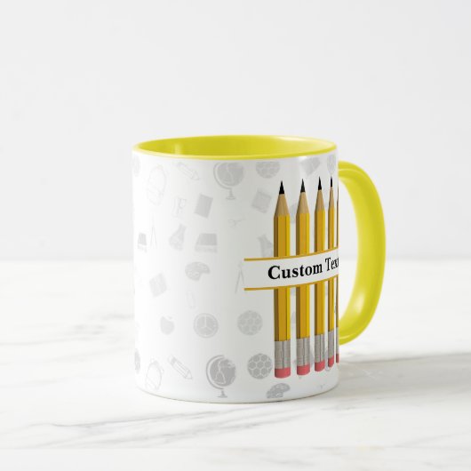 Zurück zur Schule | Pencils Custom Teacher Coffee Tasse (VorderseiteRechts)