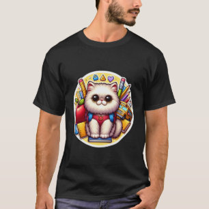 Zurück zur Schule Perserkatze Jungen Mädchen Schül T-Shirt
