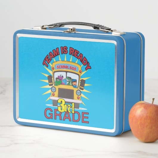 Zurück zur Schule - Personalisierter Name der drit Metall Brotdose (Beispiel)