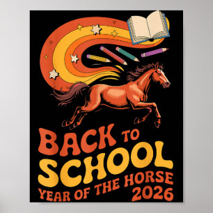 Zurück zur Schule Pferd 2026 Energie Lern Erfolg  Poster