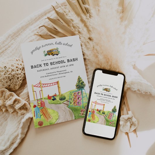 Zurück zur Schule | Playground Park Party Einladung