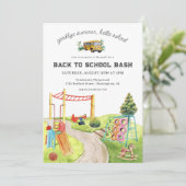 Zurück zur Schule | Playground Park Party Einladung (Stehend Vorderseite)
