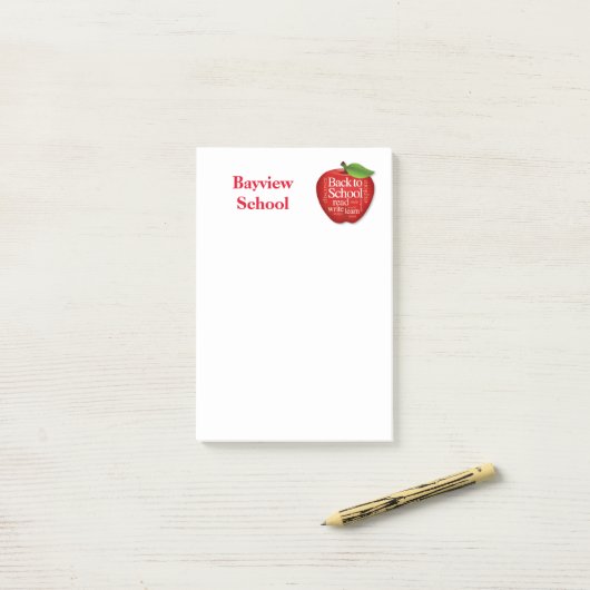 Zurück zur Schule Post-it Klebezettel (Auf Schreibtisch)