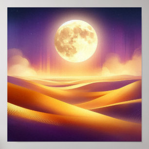 Zurück zur Schule Poster – Surrealer Mond Wüstenku