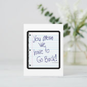 Zurück zur Schule Postkarte (Stehend Vorderseite)