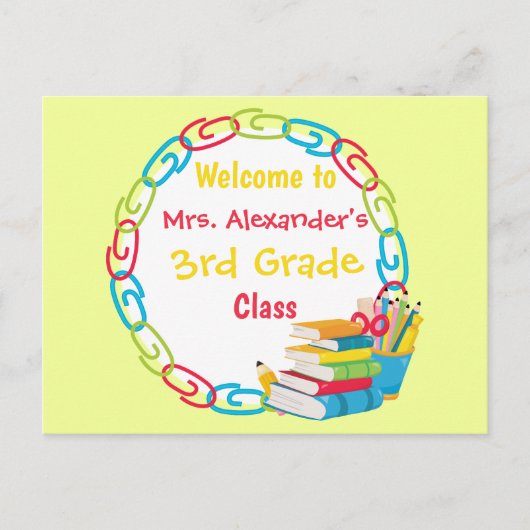 Zurück zur Schule Postkarte (Vorderseite)