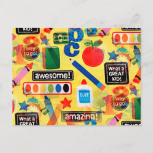 zurück zur Schule Postkarte