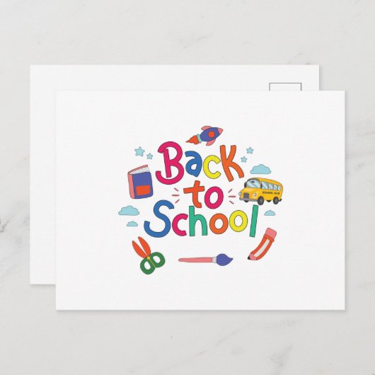 Zurück zur Schule Postkarte (Vorne/Hinten)