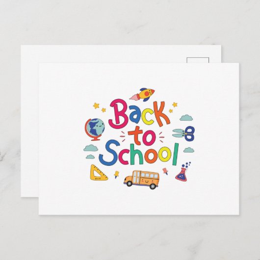 Zurück zur Schule Postkarte (Vorne/Hinten)