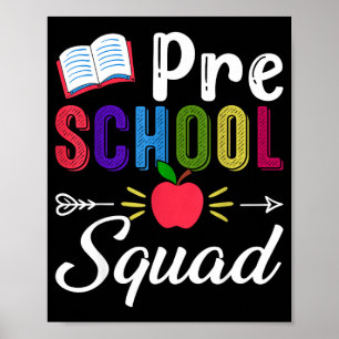 Zurück zur Schule Pre-K-Lehrer Schüler Vorschule Poster