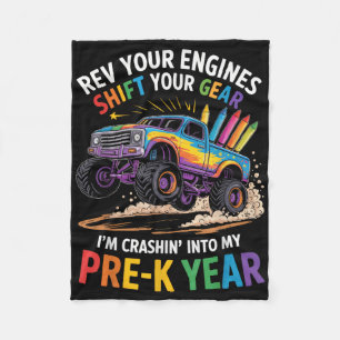 Zurück zur Schule Pre-k Preschool Monster Truck zu Fleecedecke