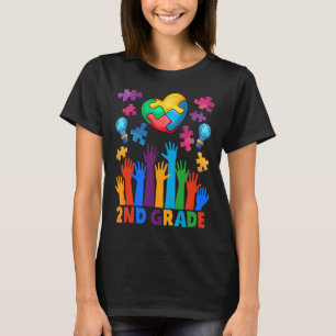 Zurück zur Schule Puzzles der zweiten Klasse Autis T-Shirt