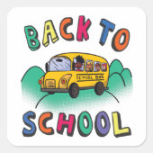 Zurück zur Schule Quadratischer Aufkleber (Vorderseite)