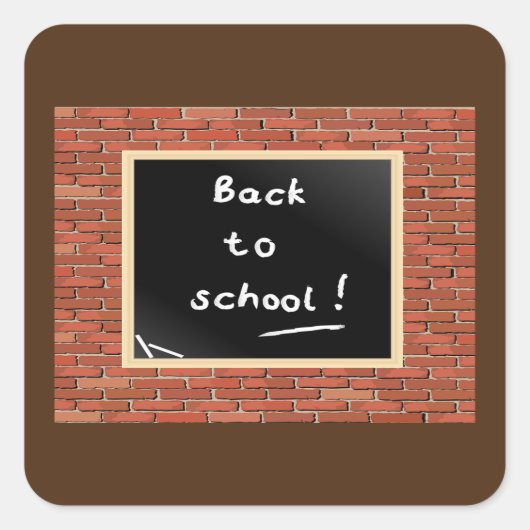 Zurück zur Schule Quadratischer Aufkleber (Vorderseite)