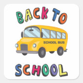 Zurück zur Schule Quadratischer Aufkleber (Vorderseite)