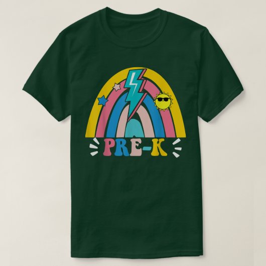 Zurück zur Schule Rainbow Prek Teacher Student Kin T-Shirt (Design vorne)
