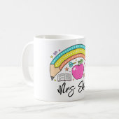 zurück zur Schule Regenbogen Lehrer Leben Kaffeetasse (Vorderseite Links)