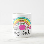 zurück zur Schule Regenbogen Lehrer Leben Kaffeetasse (Mittel)