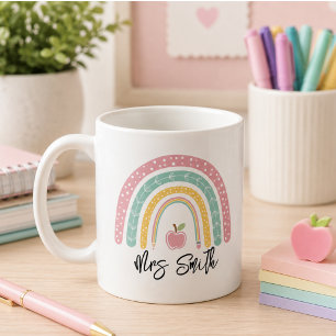 zurück zur Schule Regenbogen Lehrer Leben Kaffeetasse