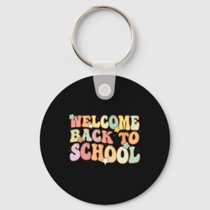 Zurück zur Schule Retro erster Schullehrertag Schlüsselanhänger