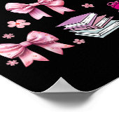 Zurück zur Schule Rosa Coquette Bow Pencil Apfel K Poster (Ecke)
