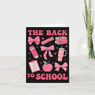 Zurück zur Schule Rosa Coquette Bow Pencil Buch Ed Karte