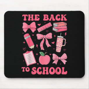 Zurück zur Schule Rosa Coquette Bow Pencil Buch Ed Mousepad