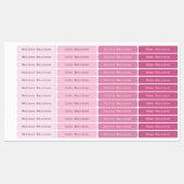 Zurück zur Schule Rosa farbencodierte Girl Typisie Etiketten (Blatt)