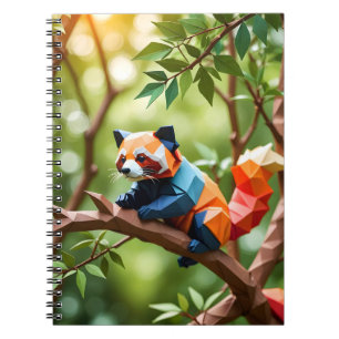 Zurück zur Schule Roter Panda Origami Notizblock