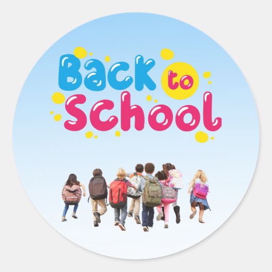 Zurück zur Schule Runder Aufkleber (Vorderseite)