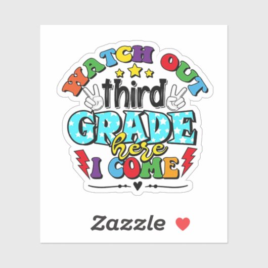 Zurück zur Schule, schau dir die dritte Klasse an, Aufkleber (Blatt)