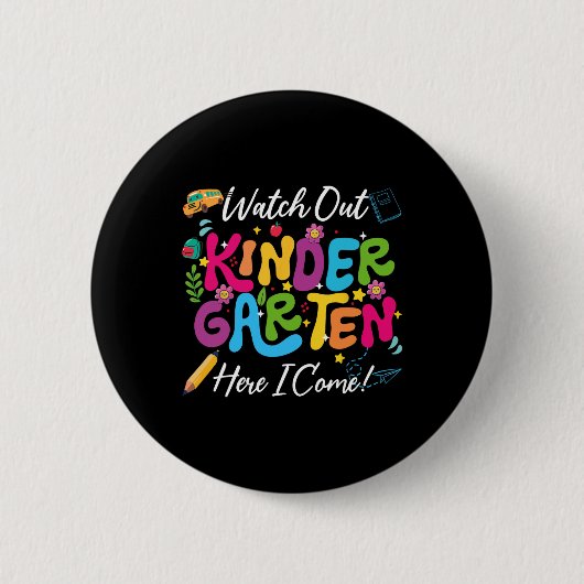 Zurück zur Schule, schau mir den Kindergarten an Button (Vorderseite)