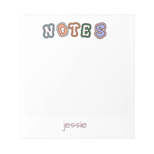 Zurück zur Schule schlicht farbig Notizblock (Vorderseite)