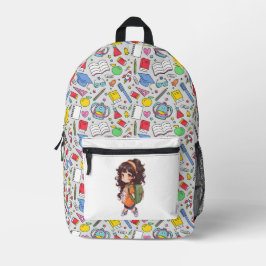 Zurück zur Schule. Schülerin Bedruckter Rucksack