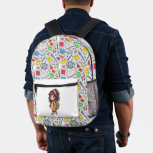 Zurück zur Schule. Schülerin Bedruckter Rucksack