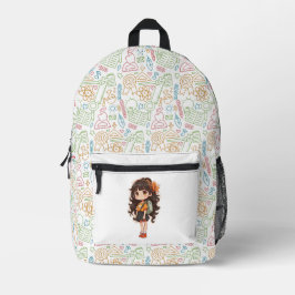 Zurück zur Schule. Schülerin Bedruckter Rucksack