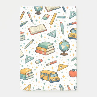 Zurück zur Schule Schulmaterial-Muster-Notizblock Post-it Klebezettel