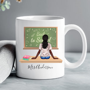 Zurück zur Schule Schultafel Lehrer Tasse Lockig S