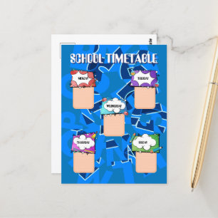 Zurück zur Schule. SCHULZEITPLAN Postkarte