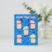 Zurück zur Schule. SCHULZEITPLAN Postkarte (Stehend Vorderseite)