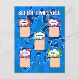 Zurück zur Schule. SCHULZEITPLAN Postkarte