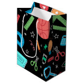 Zurück zur Schule schwarze Vorräte mittlere Gesche Geschenktüte (Vorderseite Schrägansicht)