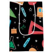 Zurück zur Schule schwarze Vorräte mittlere Gesche Geschenktüte (Rückseite)