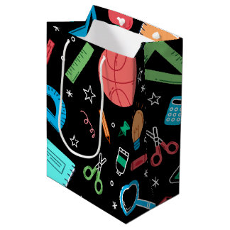 Zurück zur Schule schwarze Vorräte mittlere Gesche Mittlere Geschenktüte