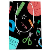 Zurück zur Schule schwarze Vorräte mittlere Gesche Mittlere Geschenktüte (Vorderseite)